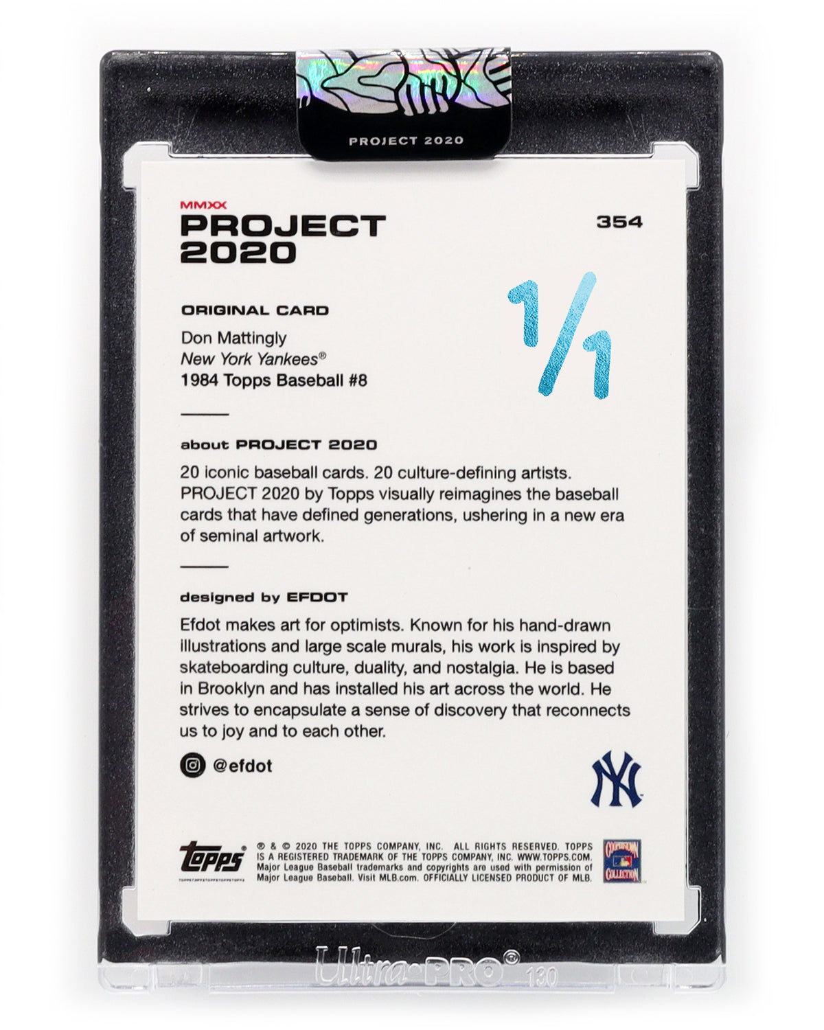 Don Mattingly Rainbow Foil (Blue Signature 1/1)