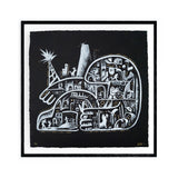 Inside the Outlines Hand Embellished Screen Print