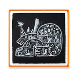 Inside the Outlines Hand Embellished Screen Print