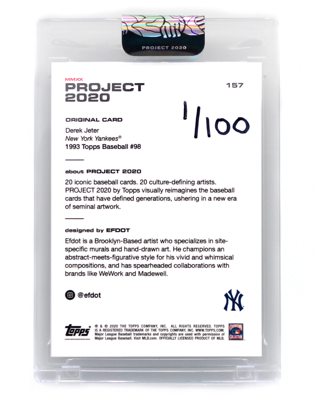 Derek Jeter (White Dot with Black Signature /100)