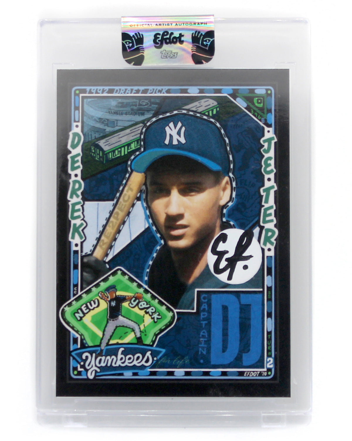 Derek Jeter (White Dot with Black Signature /100)