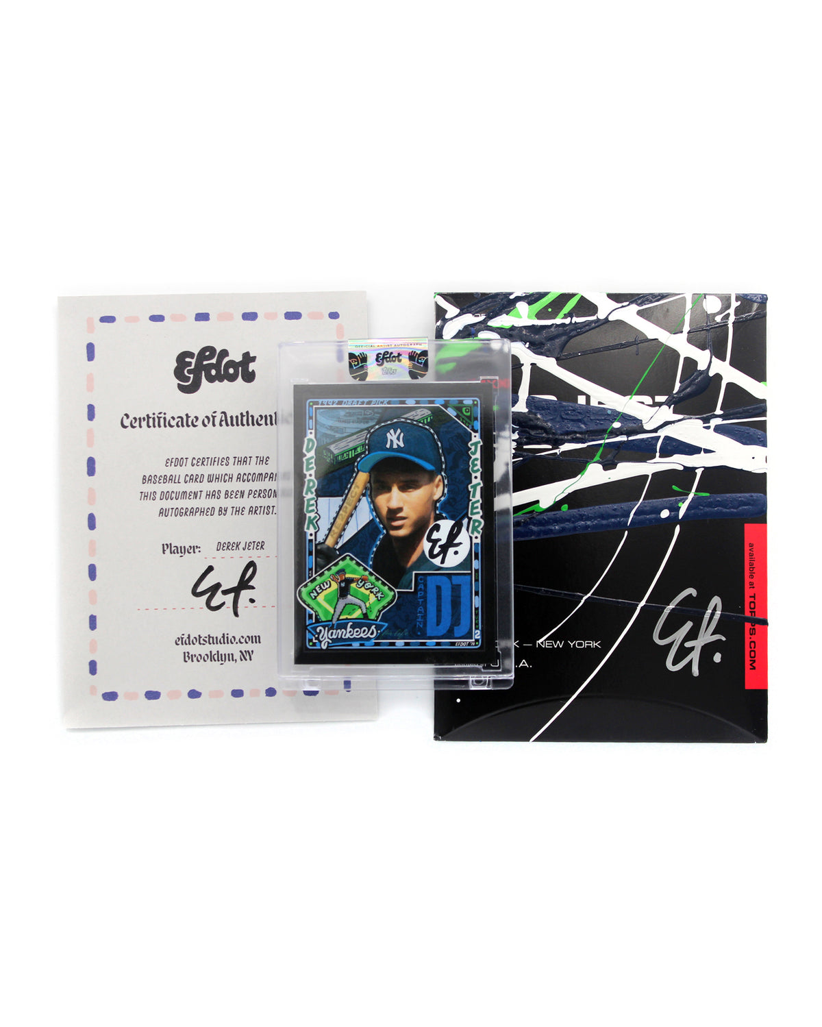 Derek Jeter (White Dot with Black Signature /100)