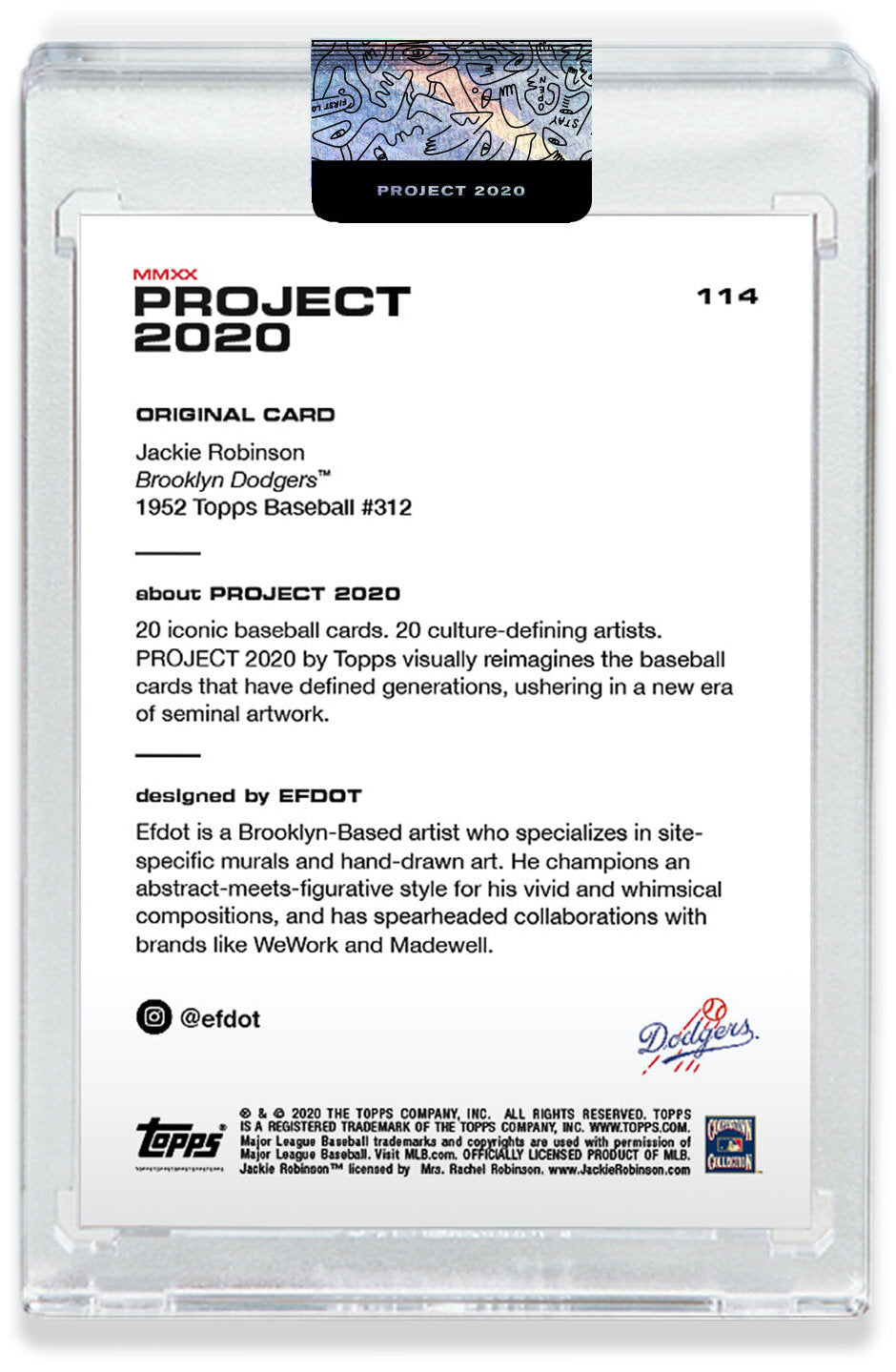 Signed Jackie Robinson Card (Un-numbered EFDOT Edition)