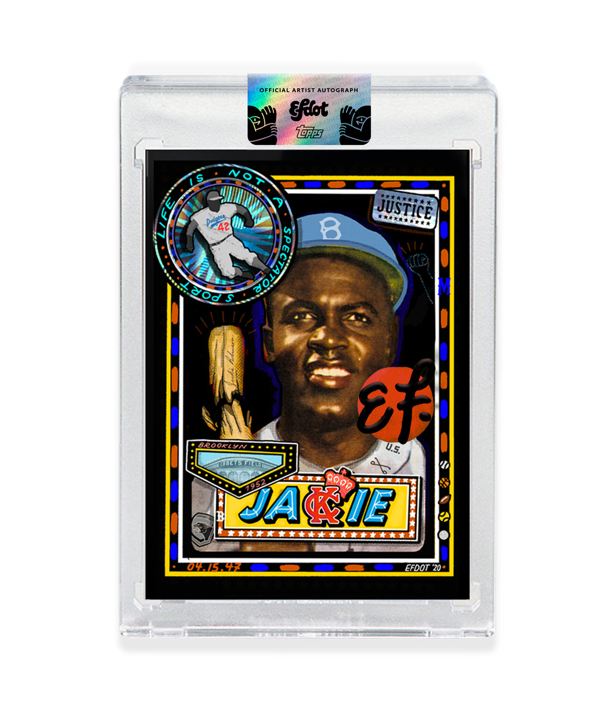 Signed Jackie Robinson Card (Un-numbered EFDOT Edition)