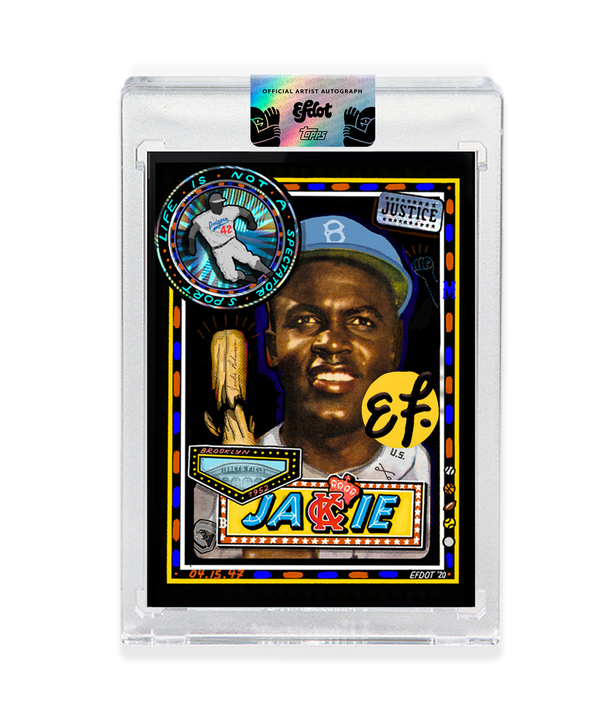 Signed Jackie Robinson Card (Un-numbered EFDOT Edition)