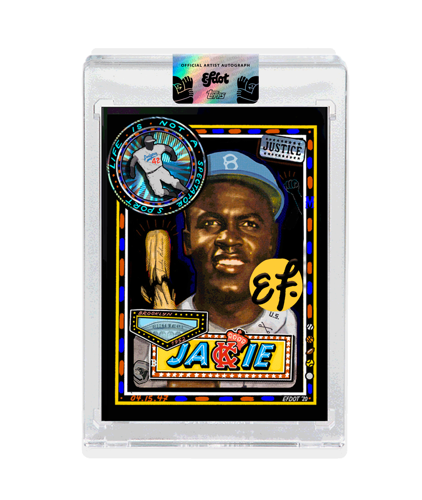 Signed Jackie Robinson Card (Un-numbered EFDOT Edition)