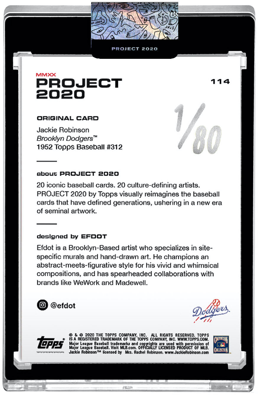 Signed Jackie Robinson Card (Silver Chrome Ink /80)