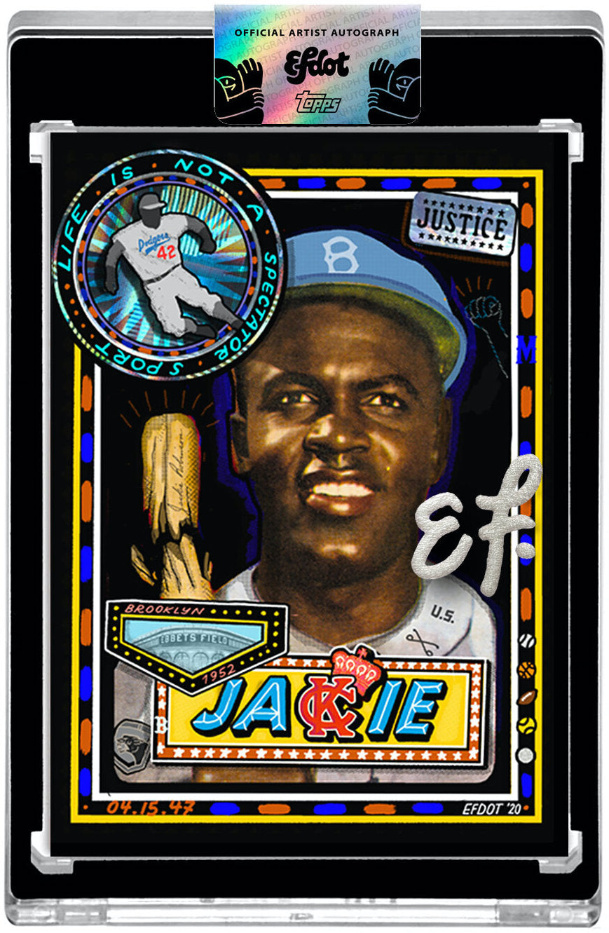 Signed Jackie Robinson Card (Silver Chrome Ink /80)
