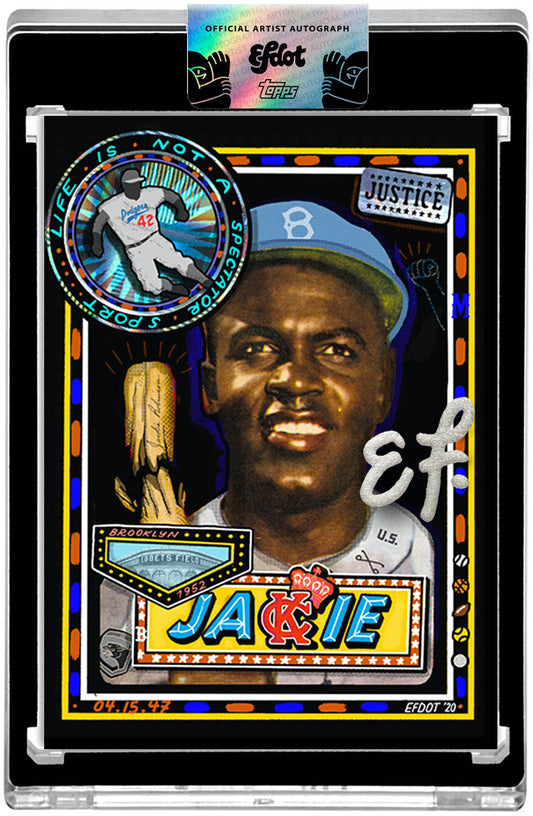Signed Jackie Robinson Card (Silver Chrome Ink /80)