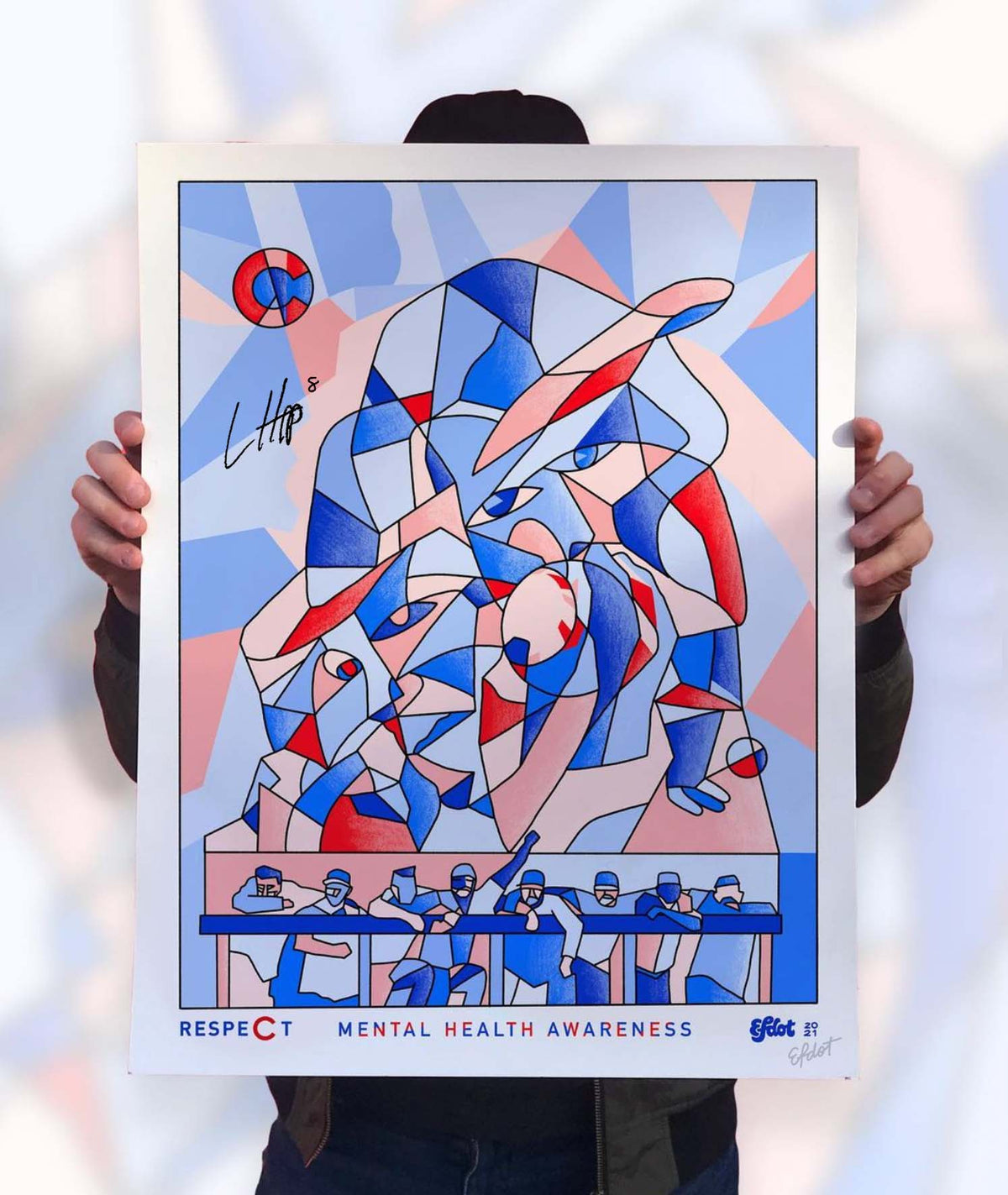 Ian Happ + Kris Bryant (Metallic Blue 1/1) with "Your Team" Print