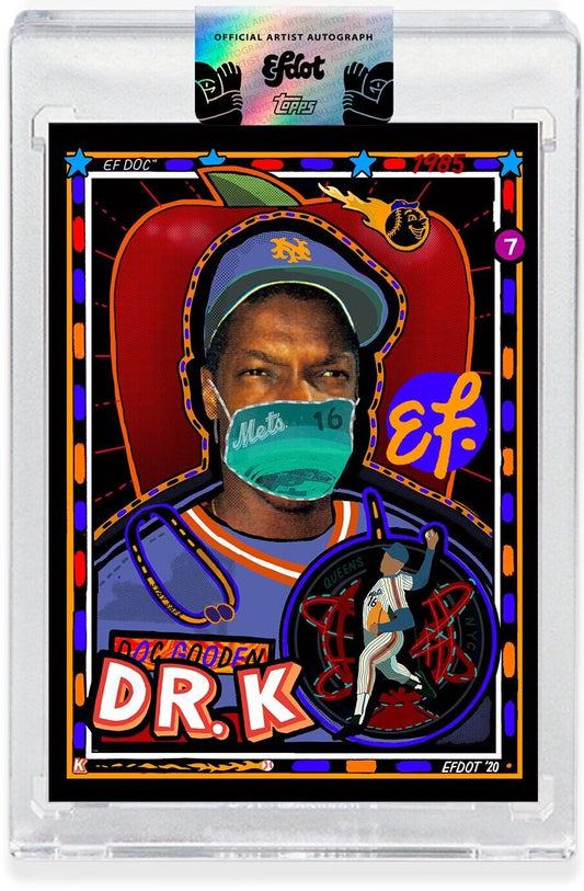 Signed Doc Gooden Card (Orange with Blue Dot /16)